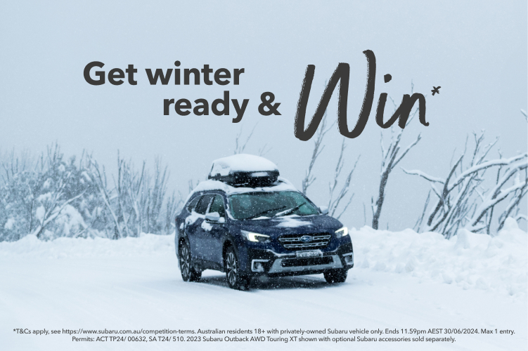 Book and complete your Subaru service before 30th June 2024 and you could win* an all-inclusive ski trip for 2 adults to Subaru AWD Country in Hotham. T&Cs apply.