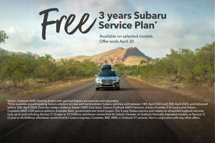 3 year Subaru  Service Plan across the selected Subaru Range
