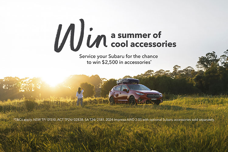 Service your Subaru between 9 December 2024 and 9 March 2025, for the chance to WIN!