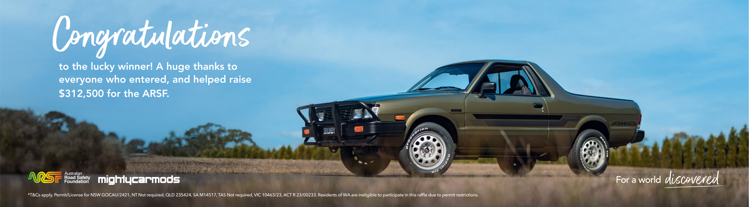 Subaru Australia hands over restored Brumby to lucky raffle winner!